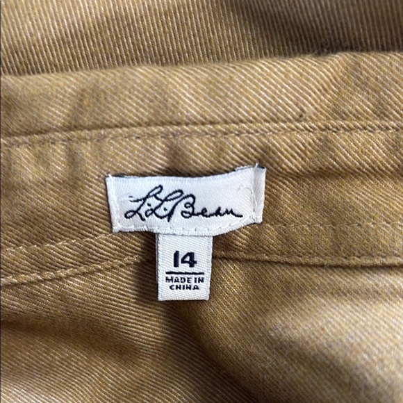 L.L. Bean Soft Classic Tan Shirt Dress Long Sleeve NWOT Size 14 - Picture 4 of 5